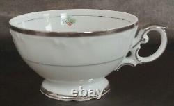 Christmas Fine China Table Setting For 7 Silver Sonata 3639 Dinnerware Rare