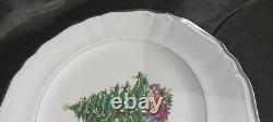 Christmas Fine China Table Setting For 7 Silver Sonata 3639 Dinnerware Rare