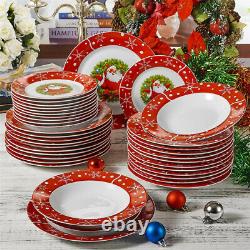 Christmas Series 36 Piece Porcelain Dinnerware Set Santa Claus Service for 12