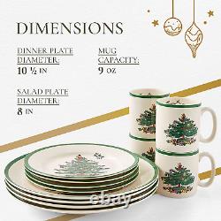 Christmas Tree 12-Piece Dinnerware Set, Service for 4