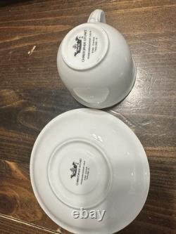 Christopher Stuart Ambassador White Gold Trim Fine China 47 Pc Dinner Set