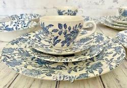 Churchill Blue Peony Dinnerware Service For Four 20 Piece Set Blue White Chintz