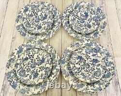 Churchill Blue Peony Dinnerware Service For Four 20 Piece Set Blue White Chintz