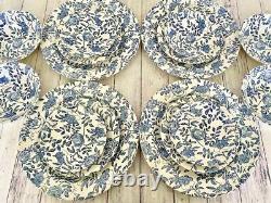 Churchill Blue Peony Dinnerware Service For Four 20 Piece Set Blue White Chintz