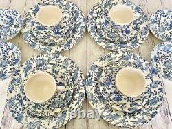 Churchill Blue Peony Dinnerware Service For Four 20 Piece Set Blue White Chintz