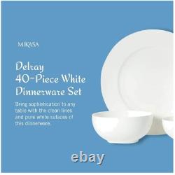 Classic 40-Piece Delray Bone China Dinnerware Collection