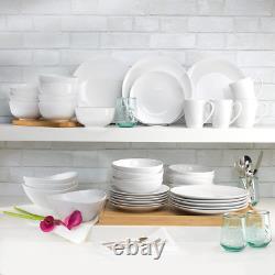 Classic White 16-Piece Porcelain Dinnerware Set for 4 Essential Collection