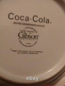 Coca-Cola Gibson Black and White Checkered Dinnerware 20 Piece 1996