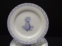 Colonial Williamsburg Blue & White Pineapple Design Dessert Plates 8/Set of 8