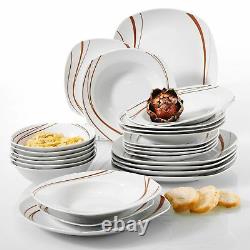 Complete 24pc Dinner Set Crockery Dinnerware Plates Bowls Dining Service for 6