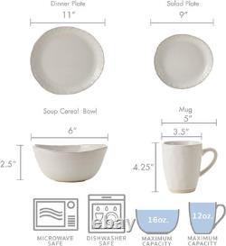 Cora 16-Piece Cream Dinnerware Set for 4 Elegant and Stylish