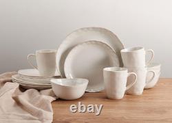 Cora 16-Piece Cream Dinnerware Set for 4 Elegant and Stylish