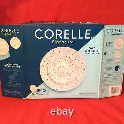 Corelle 16-pc Dinnerware Signature Terrazzo Dinner Appetizer Plate Bowl Mug New