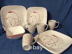 Corelle 16-pc Square Dinnerware Splendor Dinner Salad Plate Bowl Mug New