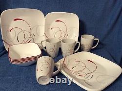 Corelle 16-pc Square Dinnerware Splendor Dinner Salad Plate Bowl Mug New