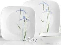 Corelle 18-piece Square Shadow Iris Dinnerware Set Service for 6 NEW