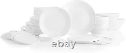 Corelle 78 pcs Service for 12, Winter Frost White Dinnerware Set, Chip Resistant