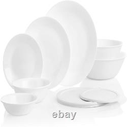 Corelle 78 pcs Service for 12, Winter Frost White Dinnerware Set, Chip Resistant