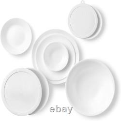 Corelle 78 pcs Service for 12, Winter Frost White Dinnerware Set, Chip Resistant