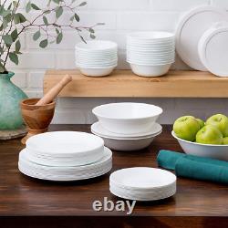 Corelle 78 pcs Service for 12, Winter Frost White Dinnerware Set, Chip Resistant