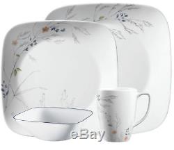 Corelle Boutique Adlyn 16-piece Square Dinnerware Set Service for 4 NEW PATTERN
