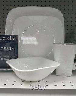 Corelle Boutique Cherish Embossed Square 34 Pc Set New, dinnerware, dishes