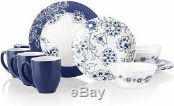 Corelle Boutique Indigo 16-Piece Dinnerware Set Service for 4 NEW