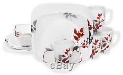 Corelle Boutique Kyoto Leaves Square 16-Piece Dinnerware Set