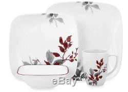 Corelle Boutique Kyoto Leaves Square 16-Piece Dinnerware Set