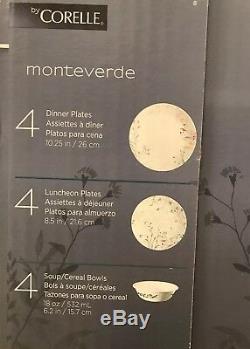 Corelle Boutique Monteverde 12 Pc Plate/Bowl Dinnerware Set FREE PRIORITY SHIP