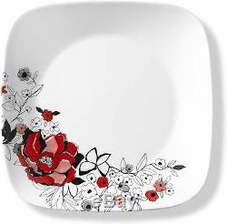 Corelle Boutique Rose 16-Piece Square Dinnerware Set Service for 4 NEW