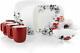 Corelle Boutique Square Shadow Rose 16-piece Dinnerware Set for 4 NEW 1DAY SHIP