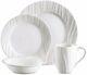 Corelle Boutique Swept 16-Piece Embossed Dinnerware Set Service for 4