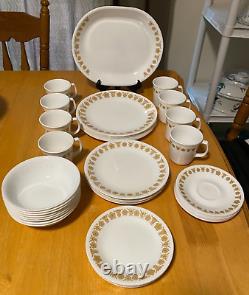 Corelle Butterfly Gold 49 Pc Dinnerware Set Serves 8 + Platter