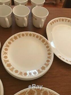 Corelle Butterfly Gold 49 Piece Dinnerware Set Service For 8