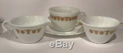 Corelle By Corning Golden Butterfly 44 Pieces 6 Place Settings (Pyrex Cups)