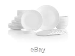 Corelle Classic White Dinnerware Set Round Plates Bowls 66-Piece Service for 12