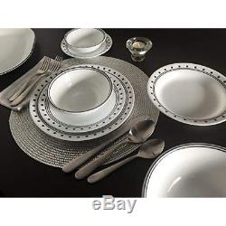Corelle Dinnerware Livingware Set Service For 12 Plate Food 74 Piece White Block