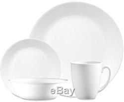 Corelle Livingware 32-Piece Dinnerware Set, Winter Frost White (Serves 8 Total)