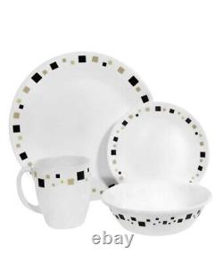 Corelle Livingware Geometric 16-Piece Dinnerware Set, Service For 4