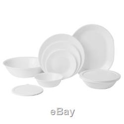 Corelle Livingware Winter Frost 74-Pc Dinnerware Service for 12 withServe set NEW