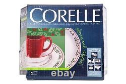 Corelle Livingware Winter Holly Dinner wear 16 Pieces Christmas Holiday Set