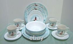 Corelle OUTER BANKS Lighthouse Dinnerware Set 24 Pc. Service for 4