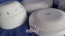 Corelle Provincial Blue Dinnerware Set Service for 8 Lot/ 32 Plates Bowls Cups