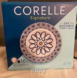 Corelle Signature Amalfi Azul 16-pc Dinnerware. Plates, Bowls, Mugs. BRAND NEW