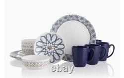 Corelle Signature Amalfi Azul 16-pc Dinnerware. Plates, Bowls, Mugs. BRAND NEW