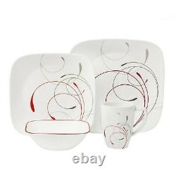 Corelle Square 16-Piece Dinnerware Set Splendor, Service for 4, Dishes Tableware