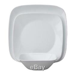 Corelle Square Pure White 16-Piece Dinnerware Set Dishwasher microwave Safe
