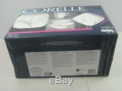 Corelle Square Simple Lines 30pc Vitrelle Glass Dinnerware Set Service for 6