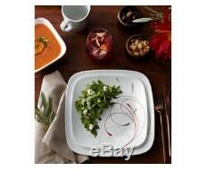 Corelle Square Splendor 16-Piece Dinnerware Set Vitrelle Glass Includes 4-each